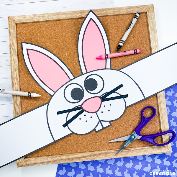 Easter Bunny Hat Craft for Kids | Rabbit Hat Craft | Bunny Hat Template | Hat Pattern | Easter Activity | Spring Craft Activities | Rabbit