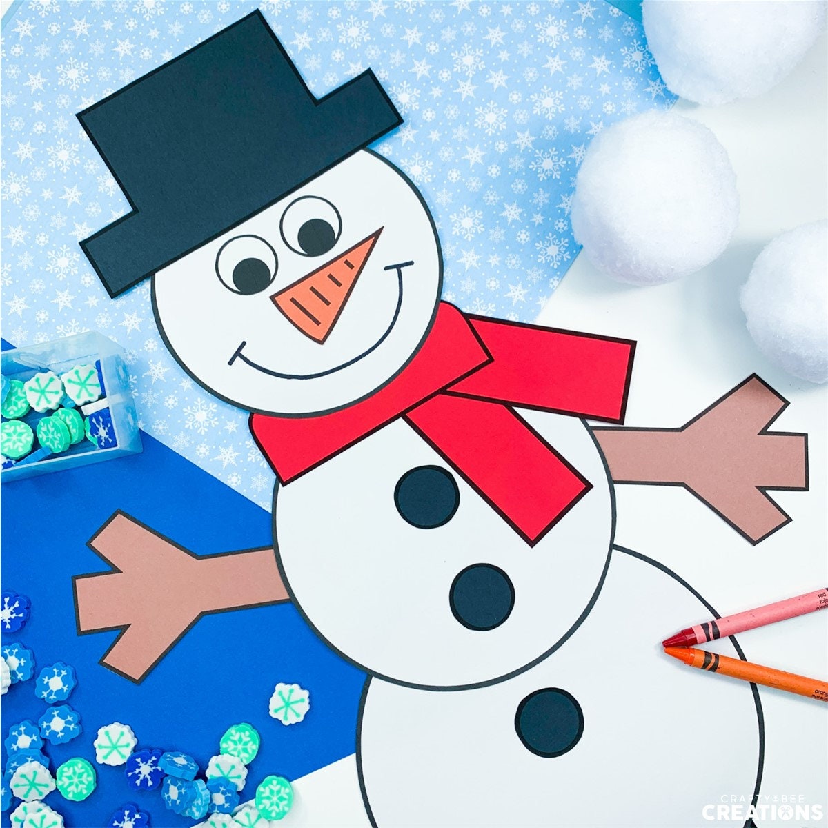Snowman Craft Build a Snowman Snowmen at Night Snowmen at Christmas Winter Craft Template Snowman Craft Build a Snowman Snowmen at Night Snowmen at Christmas Winter Craft Template