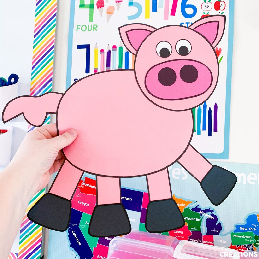 Pig Craft For Kids Pig Craft Template Paper Pig Patterns Farm Animal 