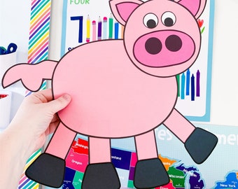 Pig Craft for Kids | Pig Craft Template | Paper Pig Patterns | Farm Animal Activities | Three Little Pigs Activity | Farm Craft