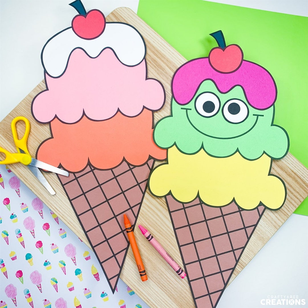 Ice Cream Craft Template Pattern Summer Craft for Kids End of the Year ...