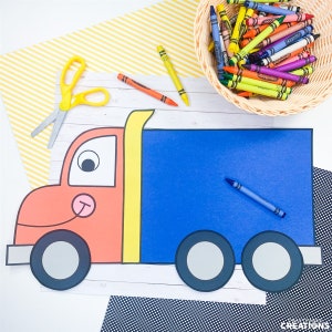 Truck Craft for Kids | Transportation Crafts | Transportation Activities | Truck Pattern | Truck Template | Cut and Paste Activity