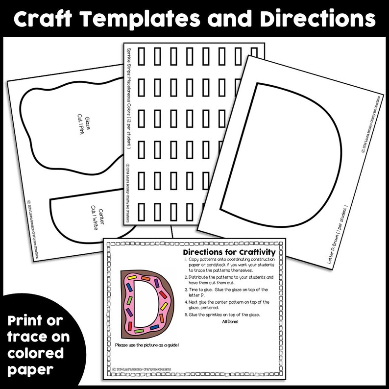 Letter D Craft Patterns | Donut Craft | Alphabet Crafts | Uppercase ...