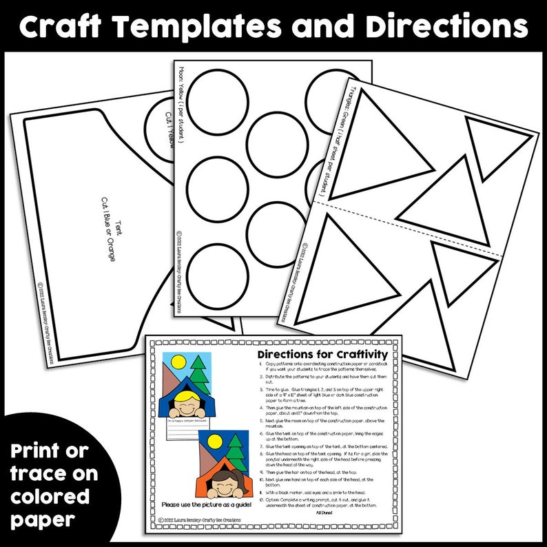 Camping Craft for Kids | Tent Kids Craft | Tent Pattern | Tent Template ...