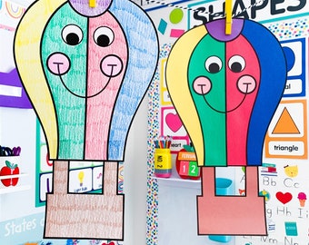 Hot Air Balloon Craft for Kids | Transportation Crafts | Transportation Activities | Hot Air Balloon Template | Pattern | Cut and Paste
