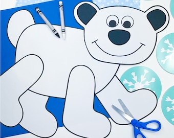 Polar Bear Craft | Polar Bear Activities | Winter Craft | Winter Activities | Bear Template | Pattern | Kids Craft | Crafts for Kids