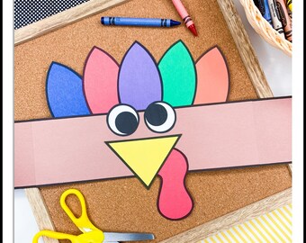 Turkey Hat Craft Thanksgiving Activity Crown Printable