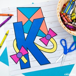 Padrões de artesanato com letra K | Artesanato de pipa | Artesanato do Alfabeto | Atividades com letras maiúsculas