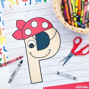Letter P Craft Patterns | Pirate Craft | Alphabet Crafts | Uppercase Letter Activities