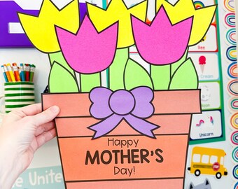 Mothers Day Craft | May Art Activities | Flower Template | Bulletin Board | Writing Prompts | Pattern | Kids Craft | Craft for Kids