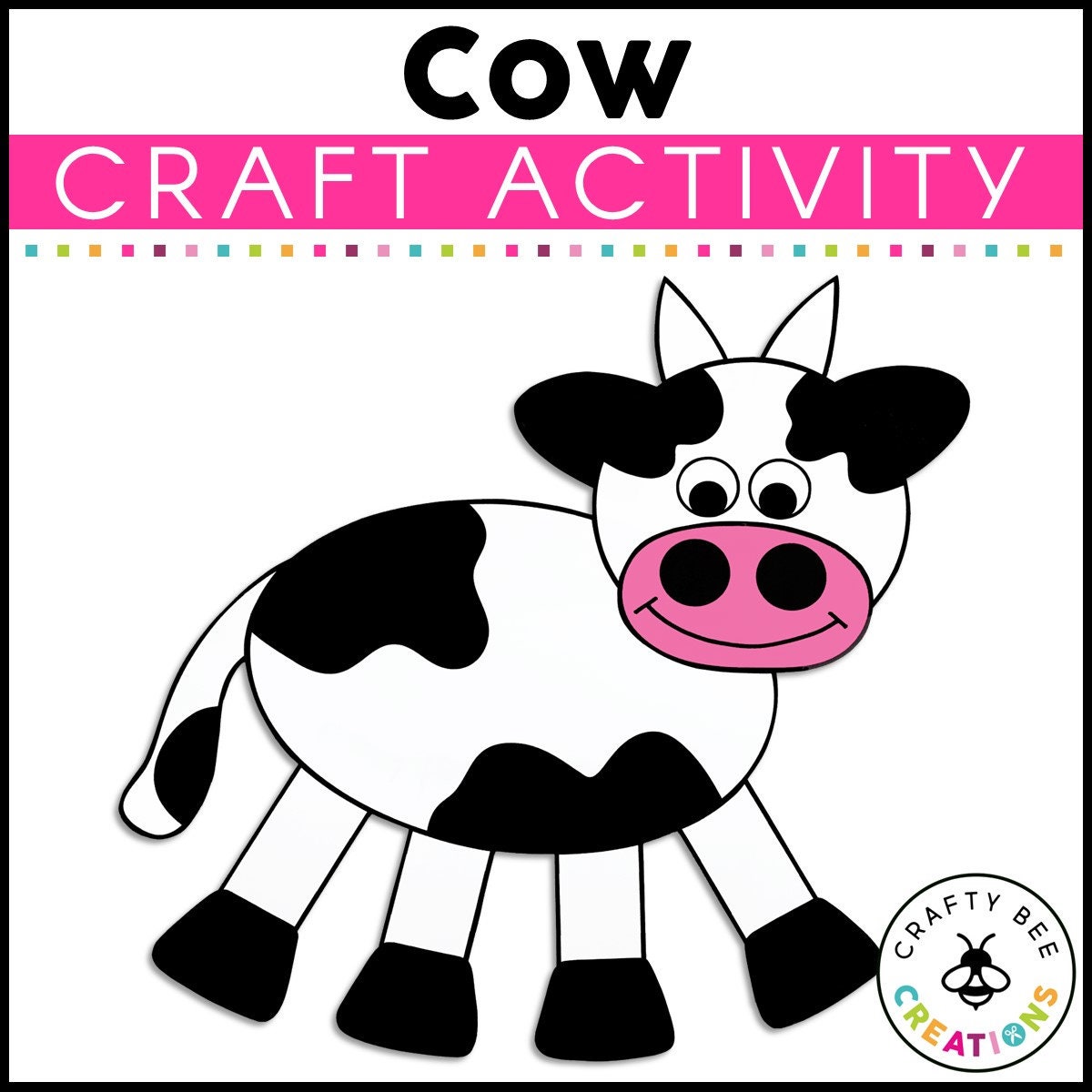 Cow Craft for Kids Paper Cow Patterns Farm Animal Activity Click Clack Cow Craft for Kids Paper Cow Patterns Farm Animal Activity Click Clack