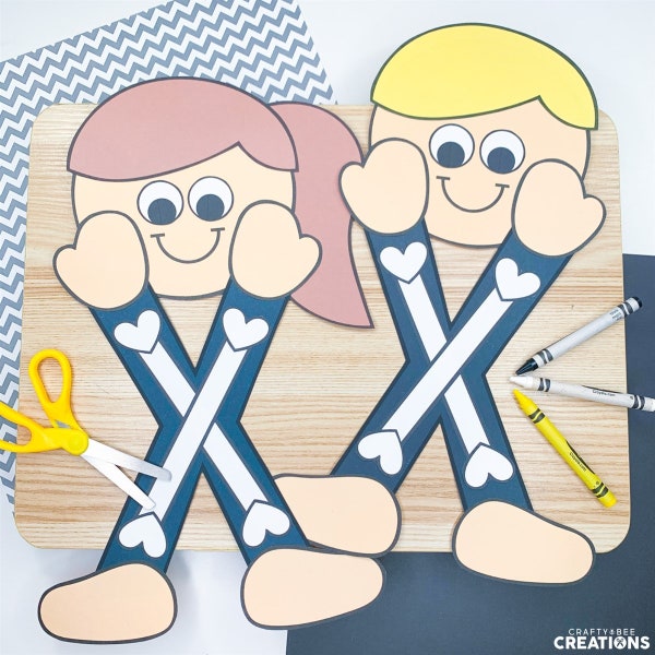 Letter X Craft Patterns | X-Ray Craft | Alphabet Crafts | Uppercase Letter Activities