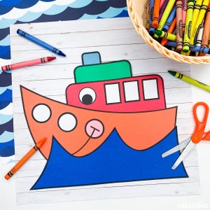 Boat Craft for Kids | Transportation Crafts | Transportation Activities | Boat Template | Boat Pattern | Kids Paper Crafts | Cut and Paste