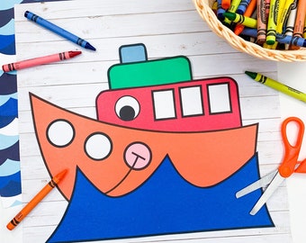 Boat Craft for Kids | Transportation Crafts | Transportation Activities | Boat Template | Boat Pattern | Kids Paper Crafts | Cut and Paste