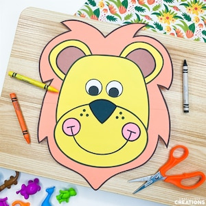 Lion Craft Patterns | Zoo Animal Craft | Zoo Animal Activities | Jungle Animal Craft