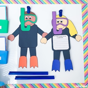 Scuba Diver Craft Patterns | End of the Year | Summer | Writing | Ocean Animals Activity