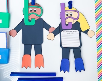 Scuba Diver Craft Patterns | End of the Year | Summer | Writing | Ocean Animals Activity