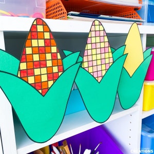 Fall Corn Craft | Fall Craft Activity | Fall Activities | Fall Bulletin Board | Corn Template | Pattern | Crafts for Kids | Kids Craft