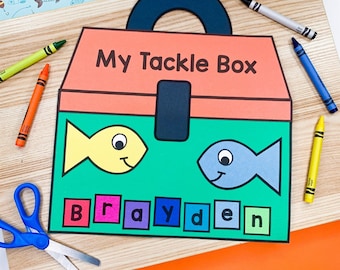 Camping Craft for Kids | Tackle Box Name Craft | Camping Theme Activities | Fishing Craft | Summer Crafts | Template | Pattern