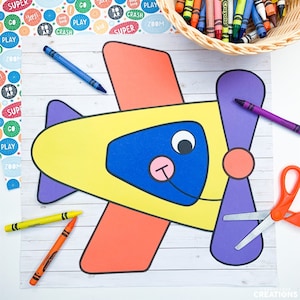 Airplane Craft for Kids | Transportation Crafts | Transportation Activities | Airplane Template | Pattern