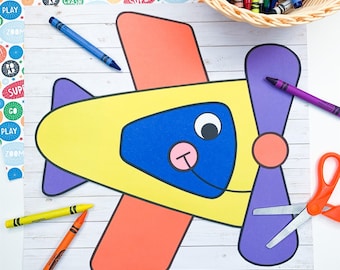 Airplane Craft for Kids | Transportation Crafts | Transportation Activities | Airplane Template | Pattern