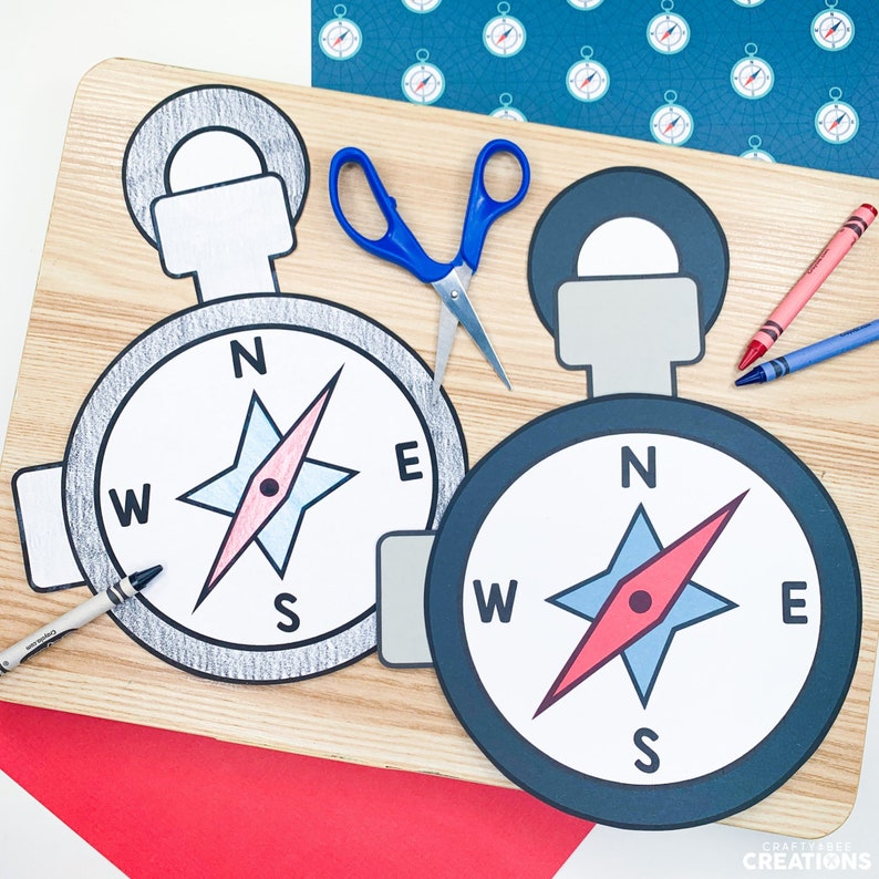 Camping Craft for Kids Compass Template Compass Pattern Etsy Camping Craft for Kids Compass Template Compass Pattern Etsy