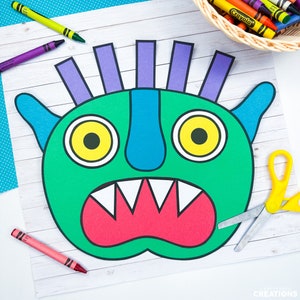 Go Away Big Green Monster Craft | Prikbord Halloween | Voorschoolse activiteit kleuterschool | Knutselen voor kinderen | Patroon knutselsjabloon voor kinderen