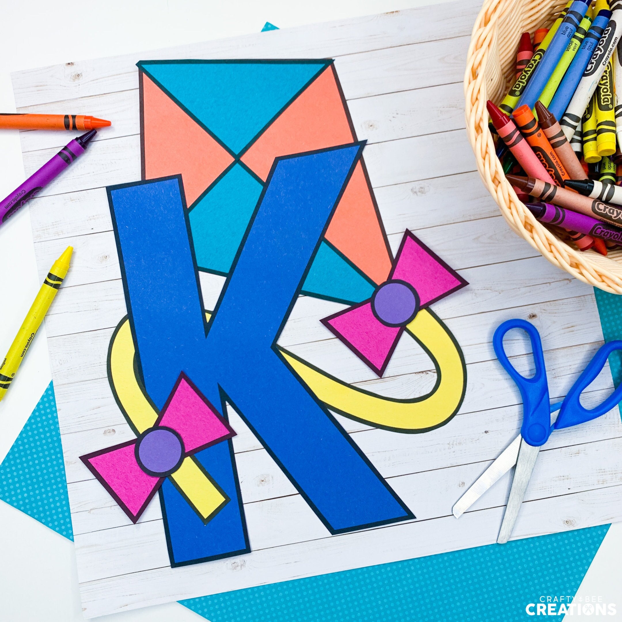 Letter K Craft Patterns Kite Craft Alphabet Crafts - Etsy