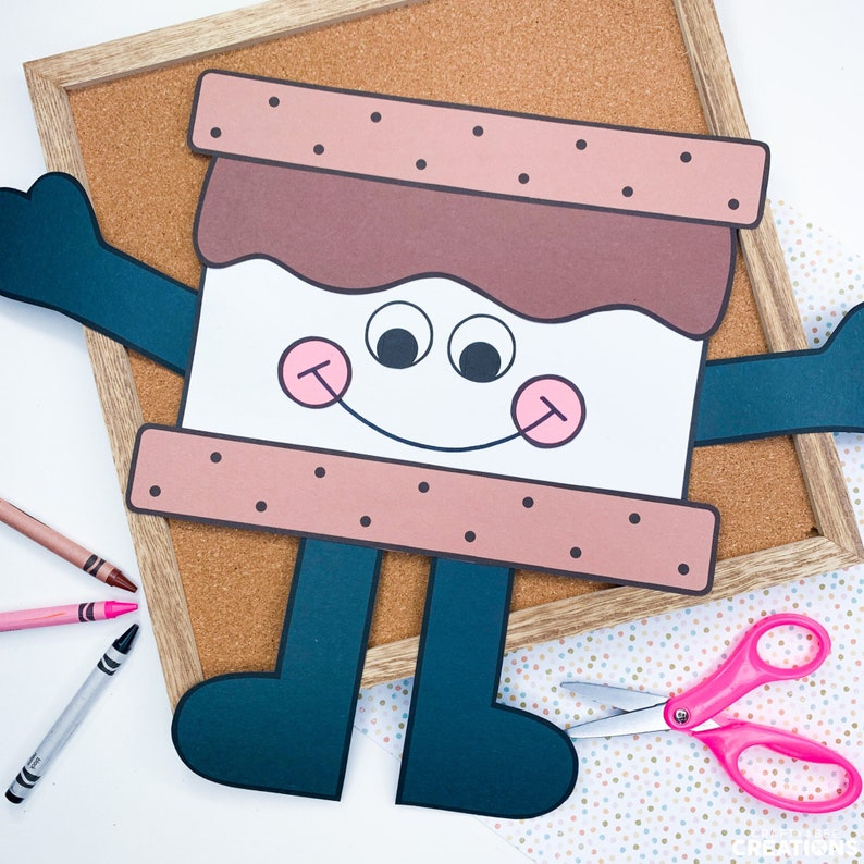 Camping Craft for Kids Smores Craft Smores Template Etsy Camping Craft for Kids Smores Craft Smores Template Etsy