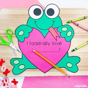 Valentines Day Frog Craft Patterns | Valentine&#39;s Day Activities | Frog Bulletin Board