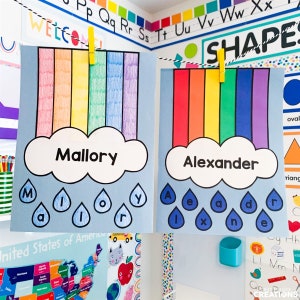 Rainbow Name Craft for Kids | Spring Activities | St. Patrick&#39;s Day Bulletin Board | Spring Craft for Kids | Templates | Rainbow Pattern