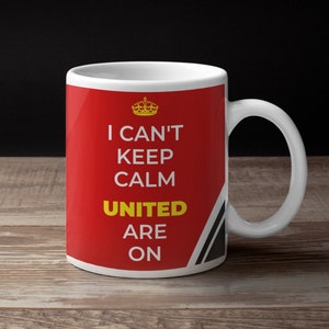 United Fan Coffee Mug, 11 Oz Utd Supporter Ceramic Tea Cup, Funny Father's Day Gift & Birthday Present Ideas for Girlfriend or Boyfriend