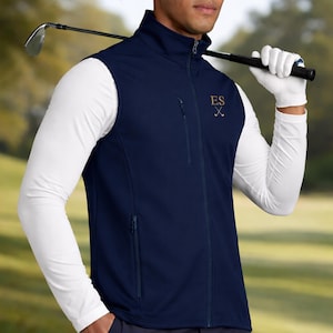 Chaleco de golf personalizado y bordado para hombre, impermeable y softshell