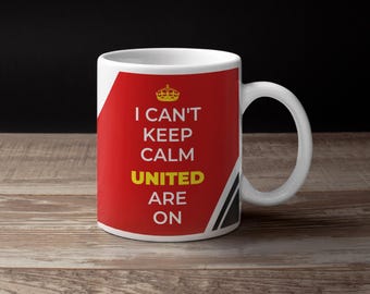 Taza de café con diseño de fanático del United, taza de té de cerámica de 11 oz para seguidores del United, regalo divertido para el día del padre e ideas de regalo de cumpleaños para novia o novio