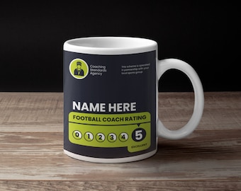 Taza de regalo de entrenador de fútbol personalizada, taza de té de entrenador personalizada, regalo de agradecimiento, ideas de regalos para dejar el trabajo para el mejor entrenador