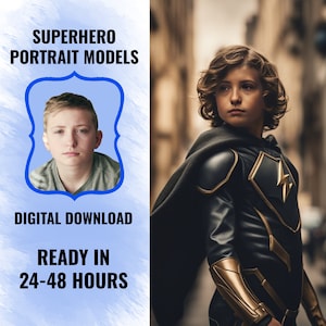 Custom Superhero Children Portrait Photo I Movie Portrait, Children Girl and Boy Portrait I Canvas Print  I Gift for Kids I Digital Download