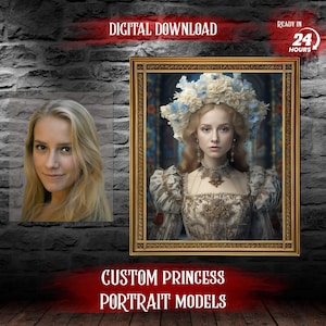 Custom Royal Princess Portrait from Photo I Historical Portrait I Imperial Portrait I Royal Portrait I Personalized Fantasy Portrait