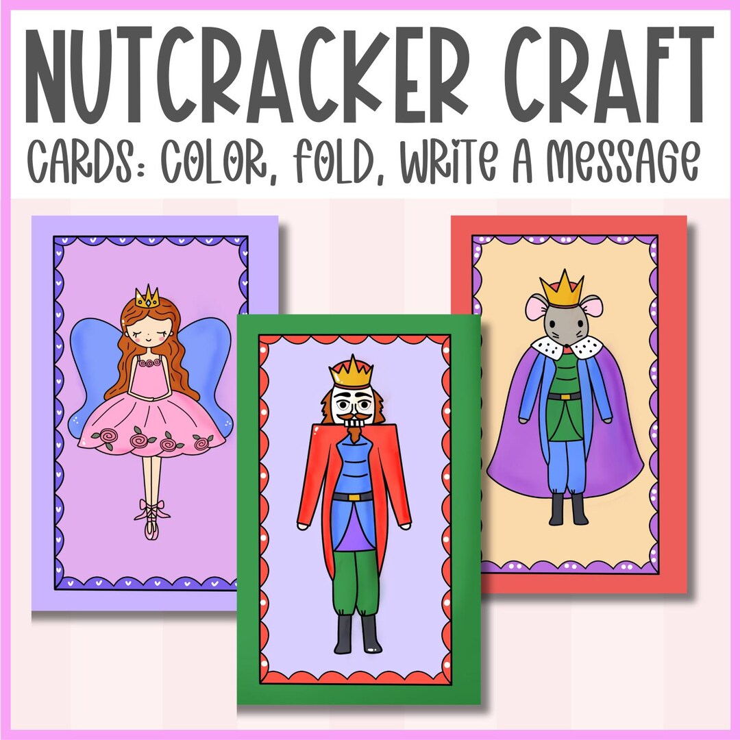 Printable Nutcracker Cards to Color Christmas Card Coloring Activity ...