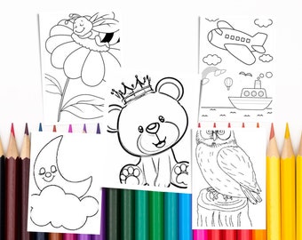 Kids Fun Pictures Colouring Pages Collection 54 - Etsy