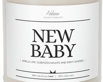 New Baby | Funny | Scented Soy Candle, 9oz