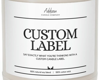 Custom Label | Personalized Jar Candle | Scented Soy Candle, 9oz