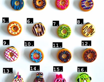 Donut croc charms| food croc charm bundle| donut croc charm| croc jibbitz| charms for crocs| gift for her/him | shoe pins| fashion charm