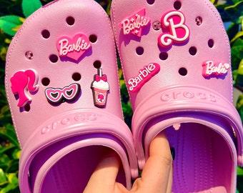 Barbie croc charm bundle| gift for her croc charm| croc jibbitz| charms for crocs| pink Barbie charms | shoe pins| fashion croc charm