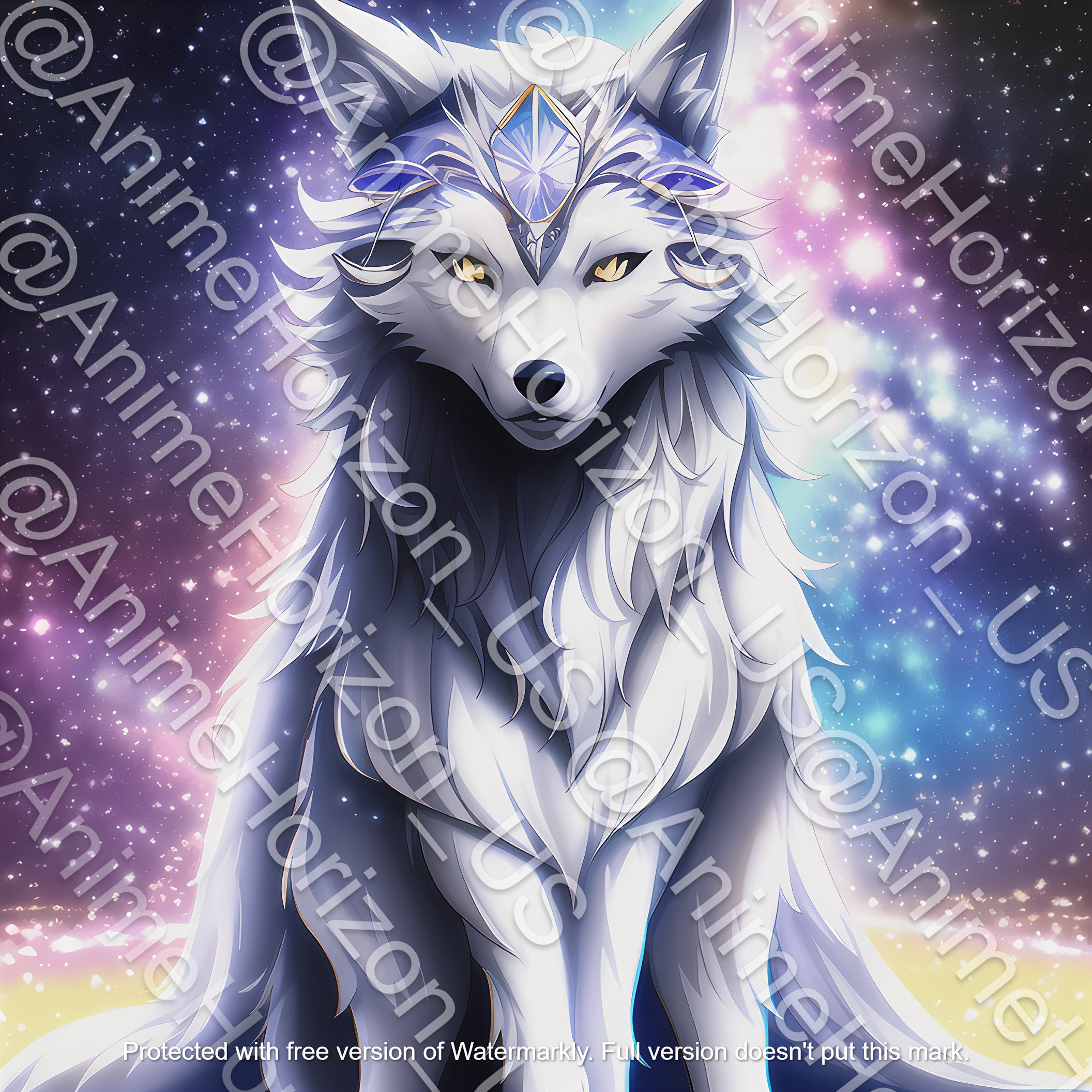 Galaxy Wolf Digital Art Print Wall Art AI Art Digital Download Galaxy Wolf Digital Art Print Wall Art AI Art Digital Download