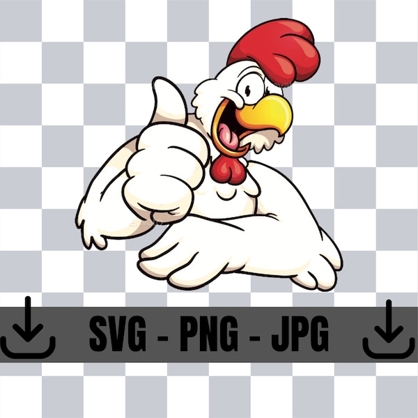 Cartoon Chicken SVG Design, PNG, JPG, chicken logo, chicken design, digital prints, sticker, hants, craft files, svg files, clip art, cricut