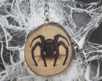 Tarantula Handmade and natural unique laser engraved wooden keychain