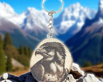 The Osprey - Handmade and natural unique laser-engraved wooden keychain