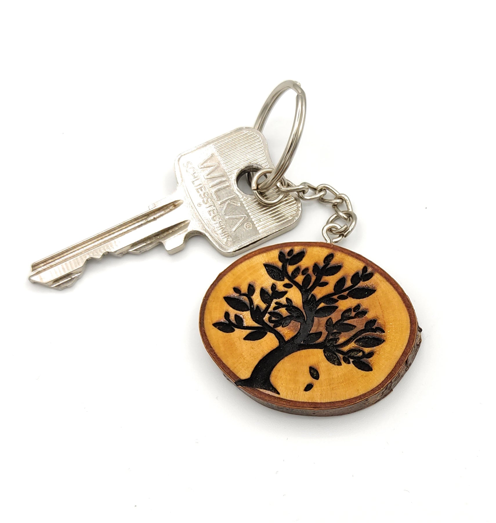 Handgefertigter Holz Schlüsselanhänger - Puh Der Bär Lasergravur, Einzelstück