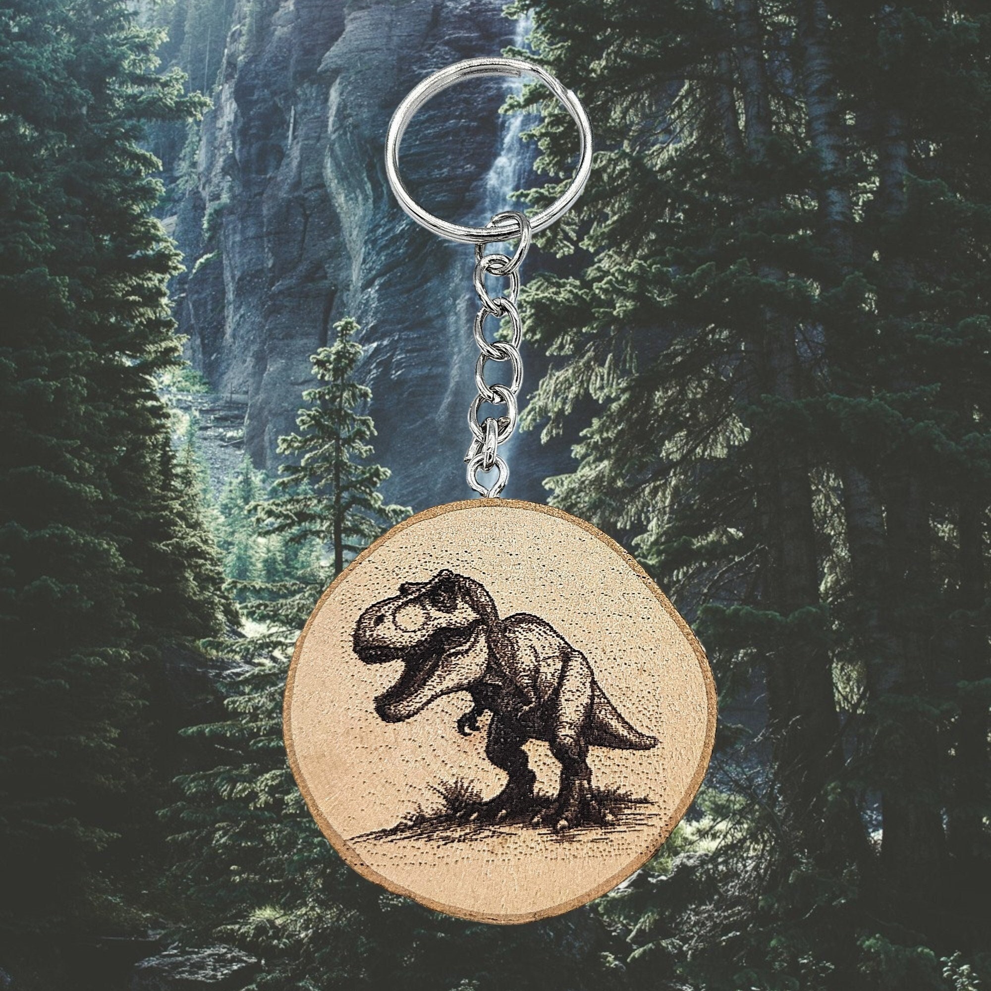 Portachiavi In Legno Dinosauro Fatto A Mano Con Incisione Laser Regalo Originale Per Bambini Amanti Della Natura