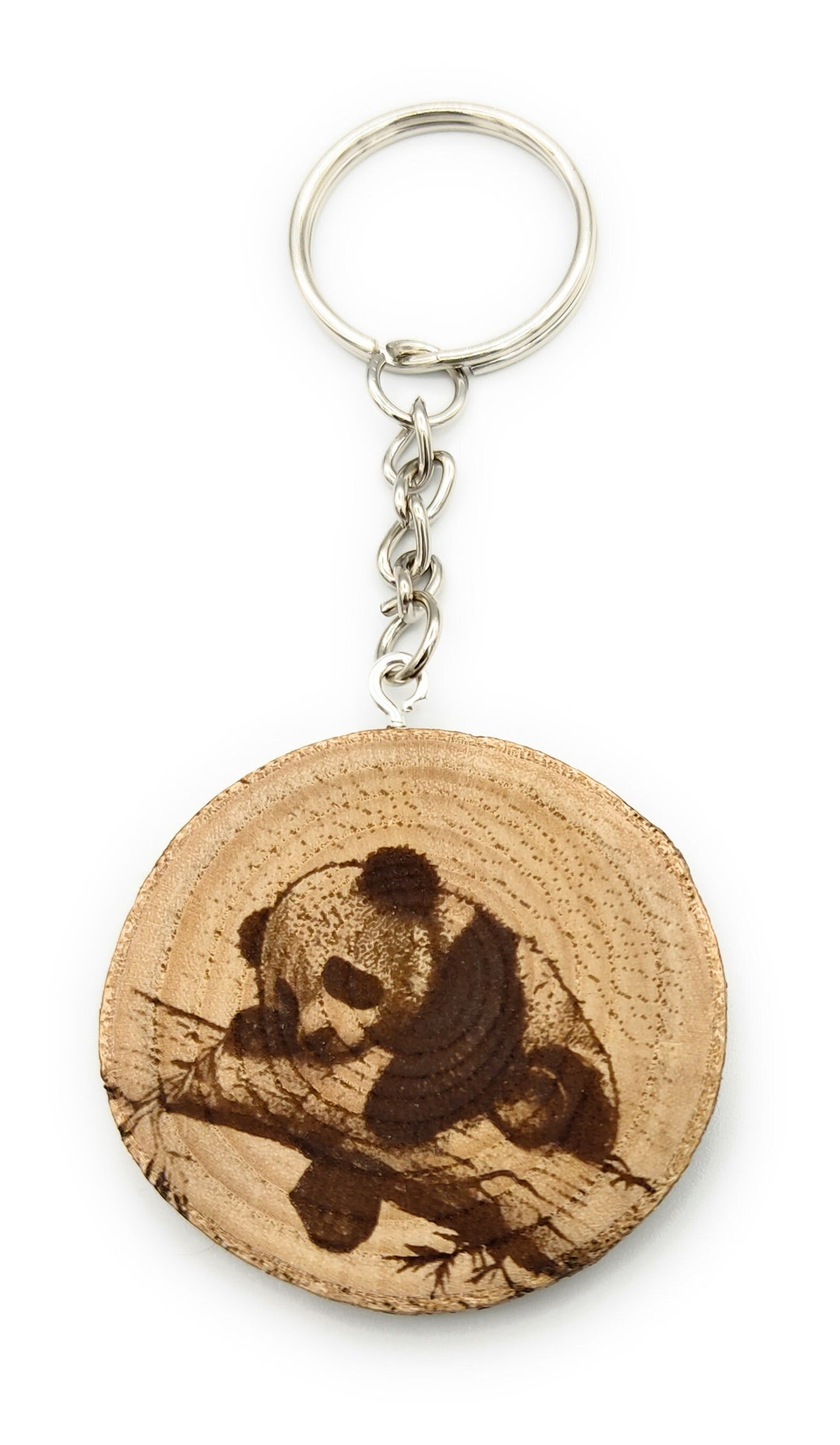 Sleepy Panda Handcrafted and Natural One-of-a-kind Key Ring Made of ...